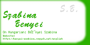 szabina benyei business card